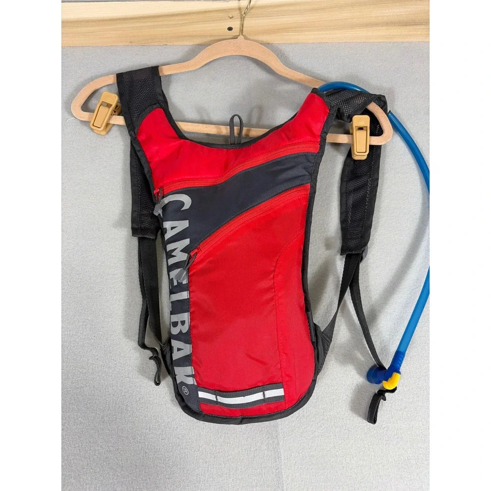 CamelBak Hydration Pack Red Charcoal Grey Hiking Running Backpack with Reservoir